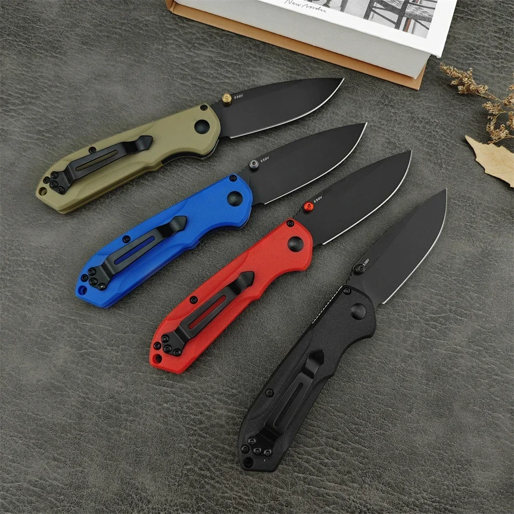 Pocket Folding Knife BM 565 Mini Freek D2 White/Black Blade Nylon Fiber Handle Flipper Knife Outdoor Camping Hunting EDC Too