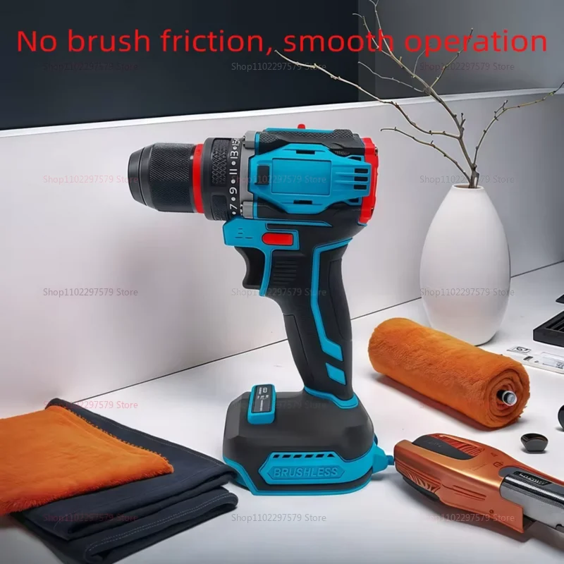 Taladro eléctrico inalámbrico sin escobillas, destornillador de mandril de Metal de 2 velocidades, proyectos de bricolaje para el hogar, Compatible con batería Makita de 18V sin pastilla
