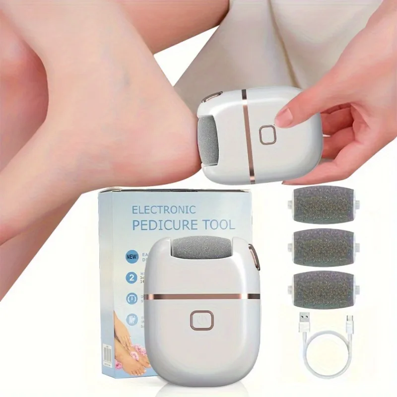 مجموعة أدوات إزالة مسامير القدم الكهربائية القابلة لإعادة الشحن، للعناية بالقدم مع 3 رؤوس قابلة للتبديل #1