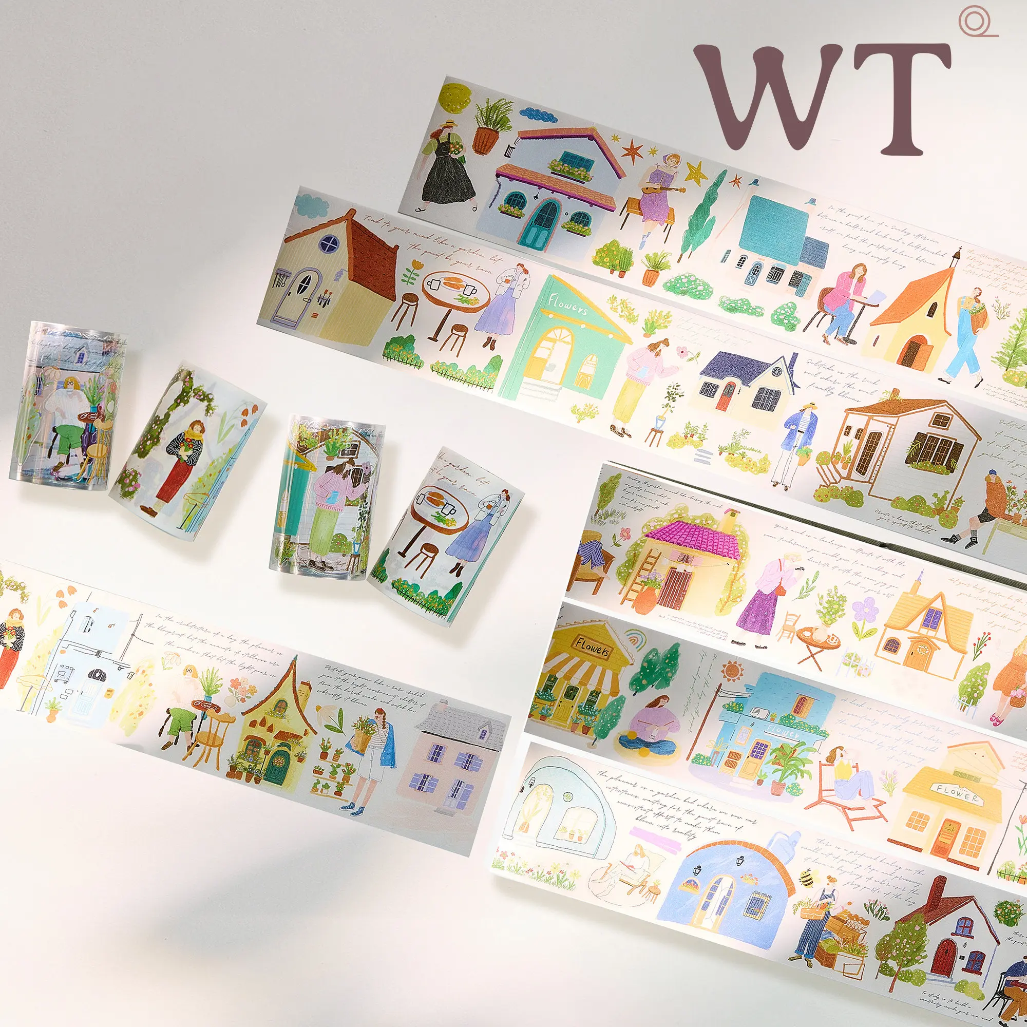 

Декоративная ПЭТ-лента WT Studio Vintage Forest House Flower Little Town Washi для скрапбукинга и DIY-творчества, стикеры для планирования
