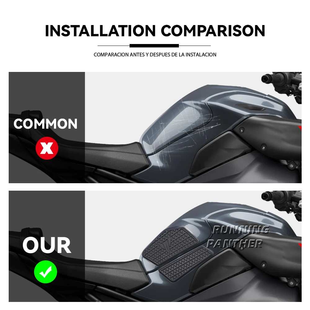 For YAMAHA MT10 MT-10 mt10 2022 2023 Logo Protector Sticker Motorcycle Fuel Tank Pad Anti slip Stickers Knee Grip Side Decals