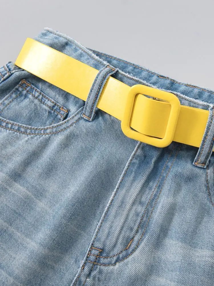 

Рваные джинсы, корейская одежда, женские брюки на пуговицах со шнуровкой, двойные пуговицы, складные детали, женские брюки, джинсовая мода