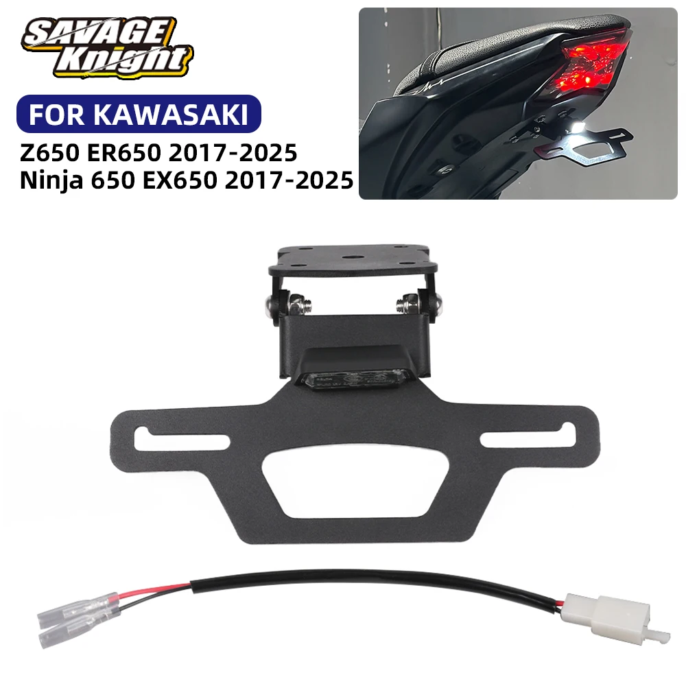 

2025 Z650 License Plate Bracket Tail Tidy Fender Eliminator Kit For Kawasaki Ninja 650 EX650 Z 650 ER650 Ninja650 2017-2024