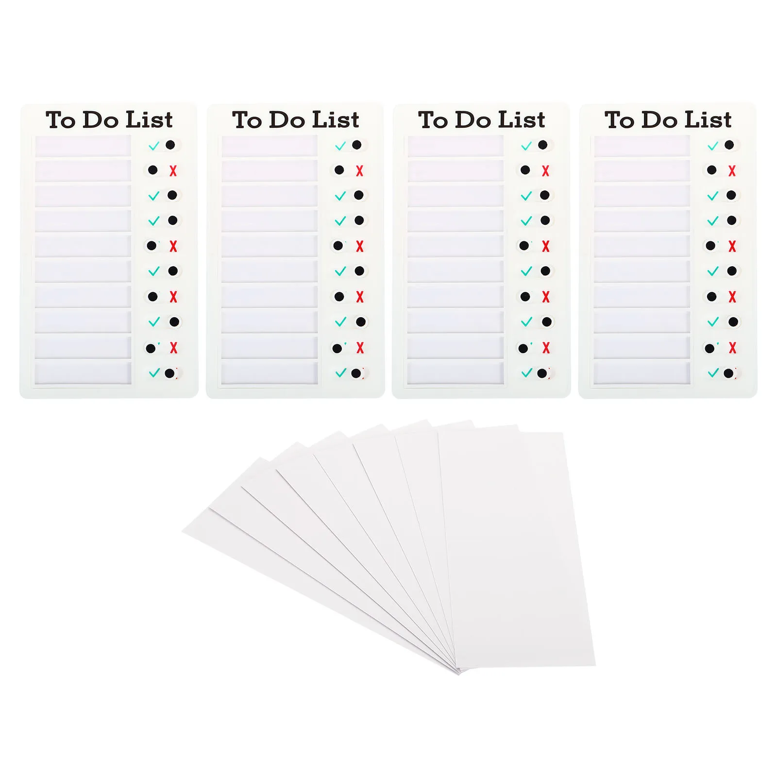 

Checklist Board Set 4Pcs Plastic Chore Chart to Do List Daily Routine Task Schedule Planner with Blank Cardstock for Home White