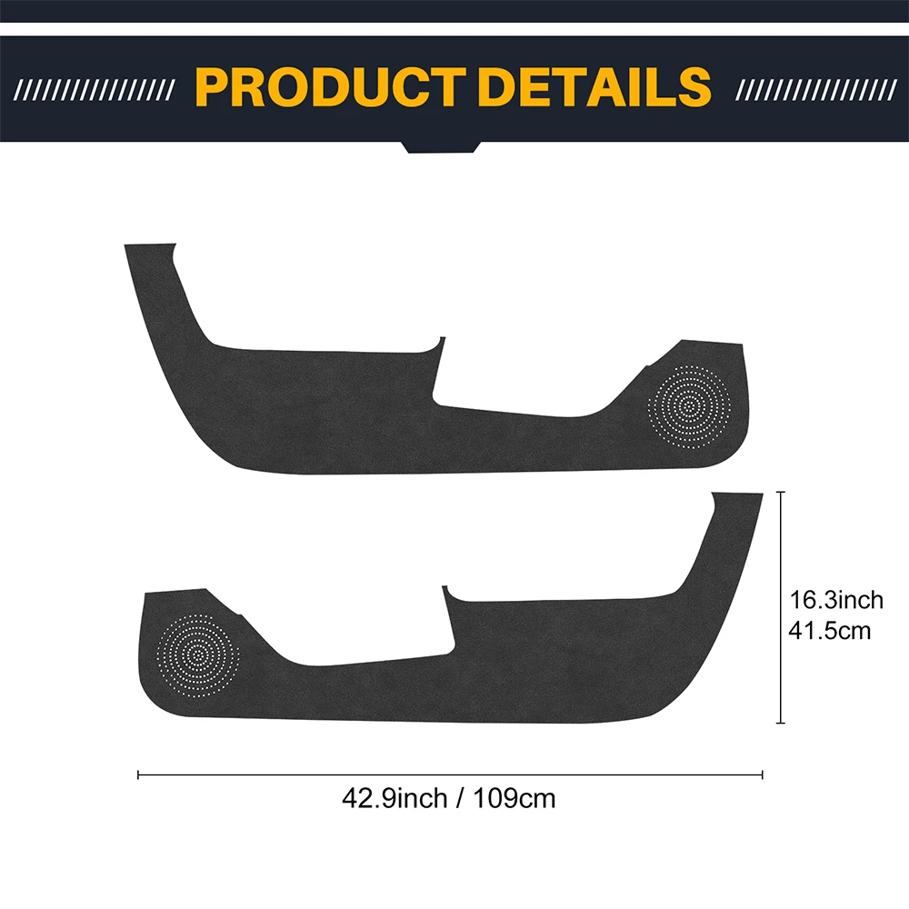 Door Protect Sticker For Ford Mustang GT 2024 2025 Anti-kick Pad Suede Leather Carbon Car Door Protect Edge Interior Accessories