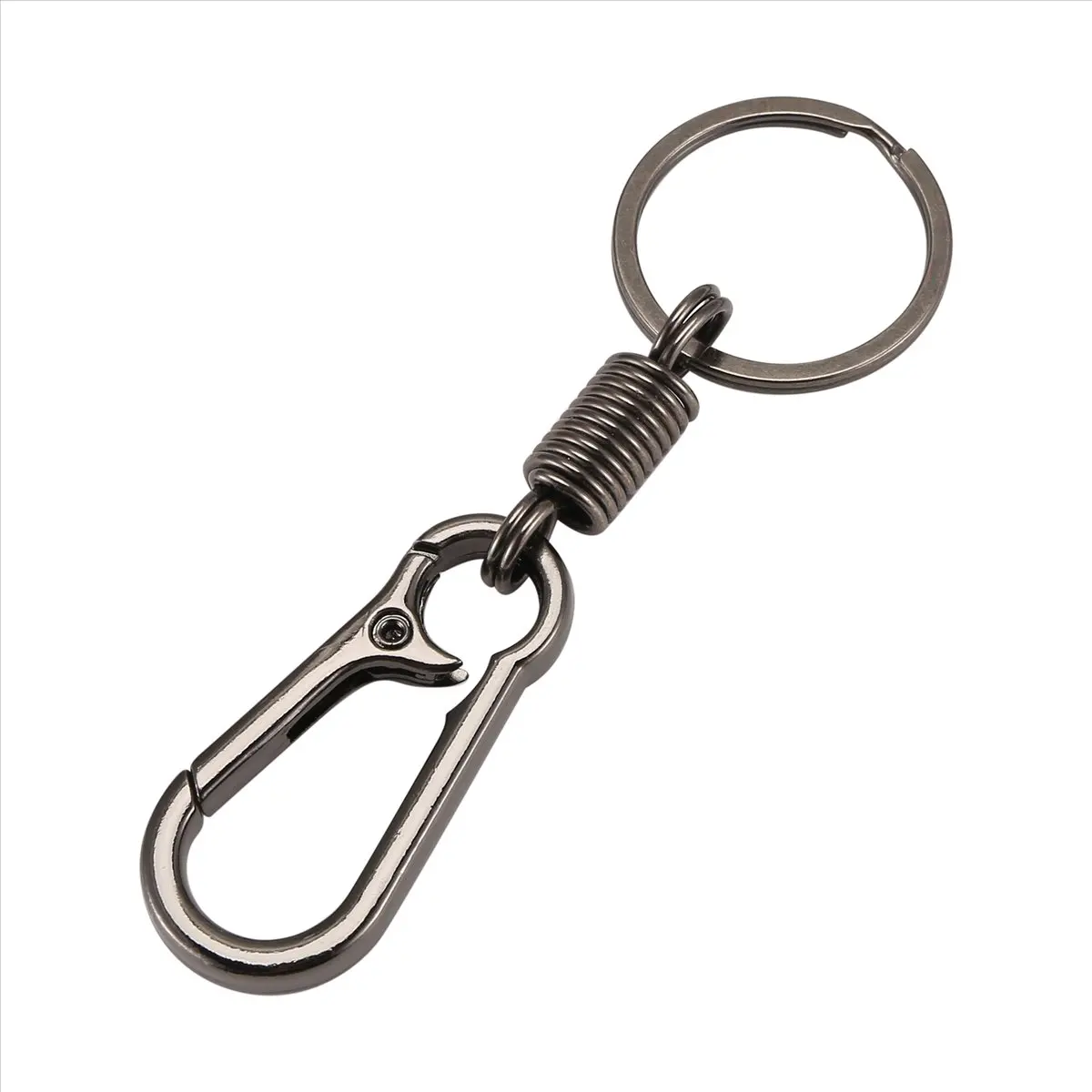 M87K حلقة تسلق قوية مفتاح سلسلة حلقة رئيسية مصقولة مفتاح سلسلة الربيع مفتاح سلسلة الأعمال الخصر مفتاح سلسلة، أسود #4