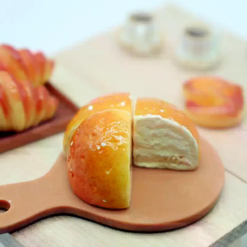 Ornaments Kids Kitchen Pretend Play Toy DIY Accessory Gifts Cute Dollhouse Miniatures Coffee Bread Breakfast 11-Piece Set Model