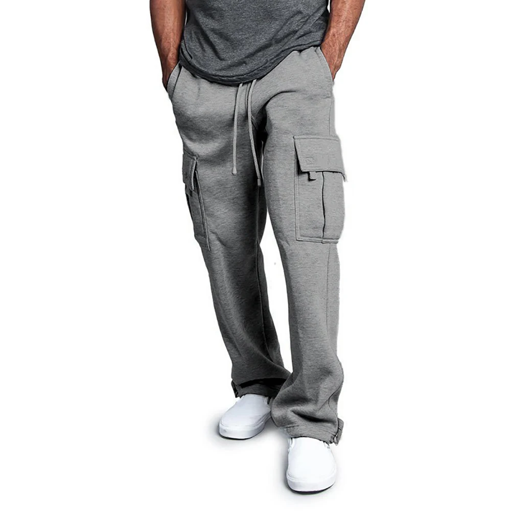 Men's Loose Fit Cargo Sweatpants Autumn Long Sport Jogging Overalls Joggers with Pockets Streetwear Trousers