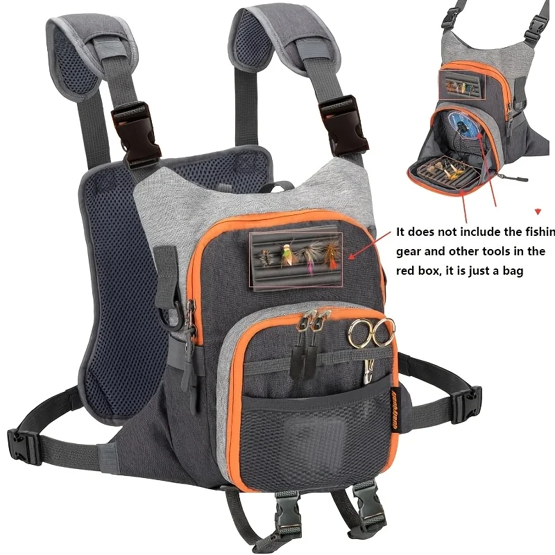 

Fly Fishing Pack - Chest Pack with Work Station Lightweight Tackle Fishing Bag with Quick-Release