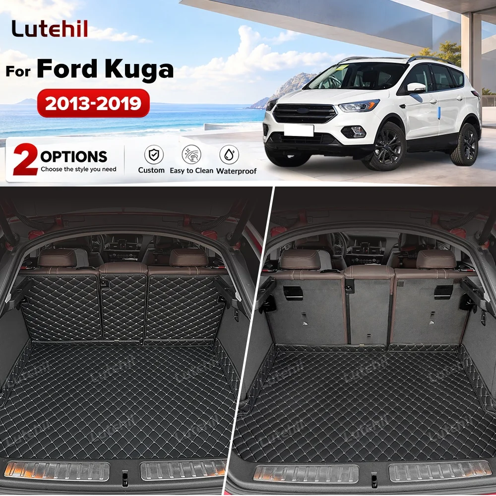For Ford Kuga 2013-2019 18 17 16 15 Car Trunk Mats Carpet Cargo Liner Car Backrest Pad Interior Accessories Protector