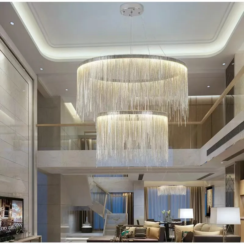 Adlington Circular Pendant Light Postmodern tassel Chandelier for Living Room Hotel Bedroom Luxury Aluminum Pendant lamp