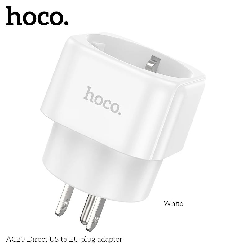 

HOCO AC20 EU Adapter Travel Converter Adapter American US To EU Plug Euro Plug electrical Adapter AC Electrical Socket Outlet