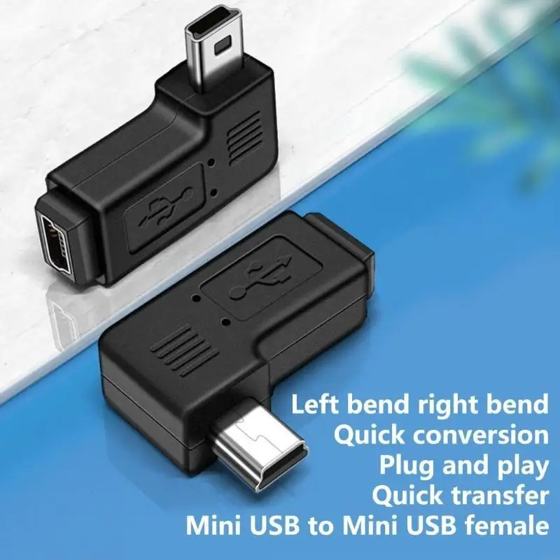 Правый левый угол мини -USB -адаптер удлинителя для телефонов и таблеток
