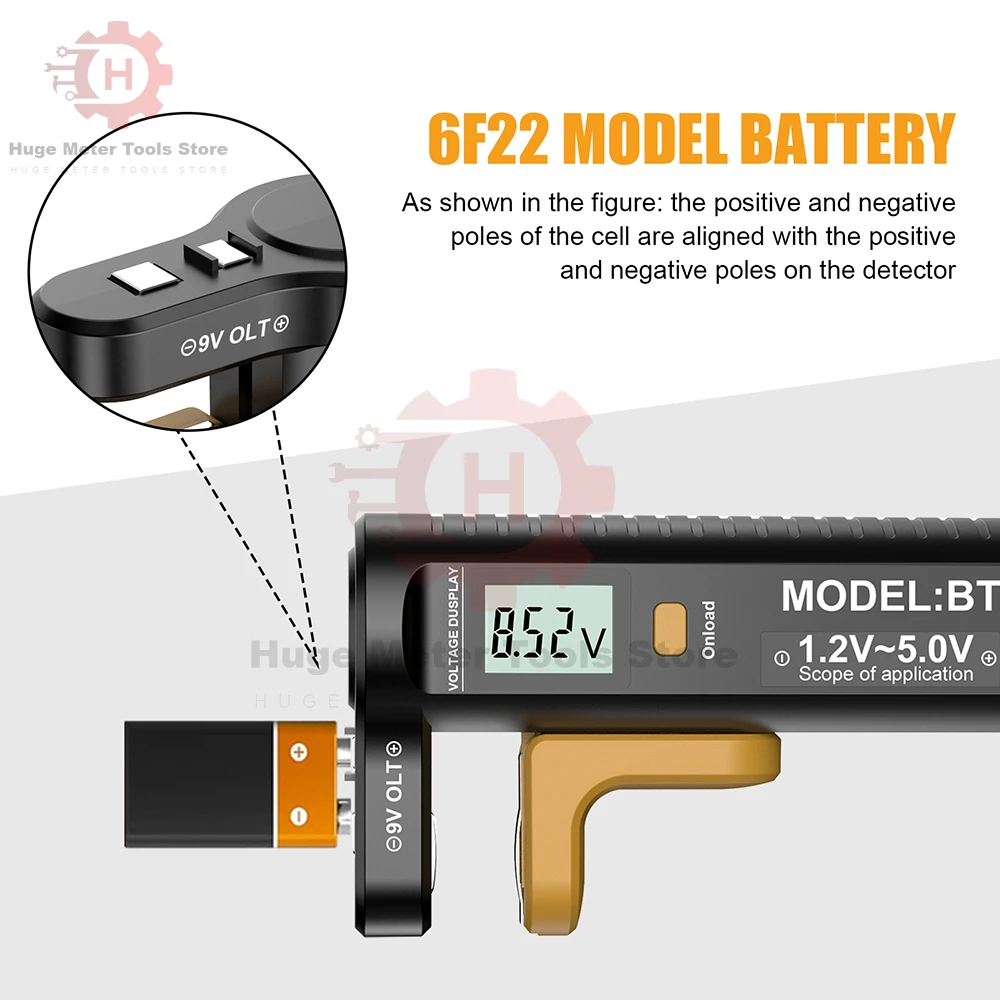 New Battery Tester Battery Level Tester AA AAA CD 9V 1.5V Button Cell Voltage Battery Voltage Tester No Need Power Supply