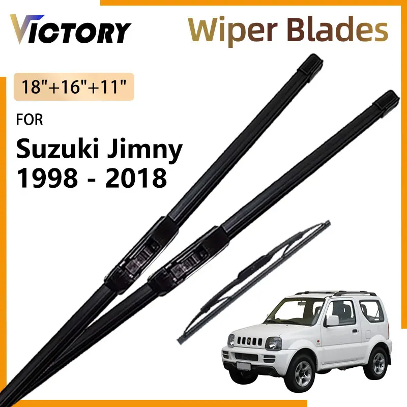 3x Front Rear Wiper Blades For Suzuki Jimny Sierra JB53 JB43 JB23 1998 - 2018 2016 2015 2014 2013 2012 2010 2008 2005 2003 2000