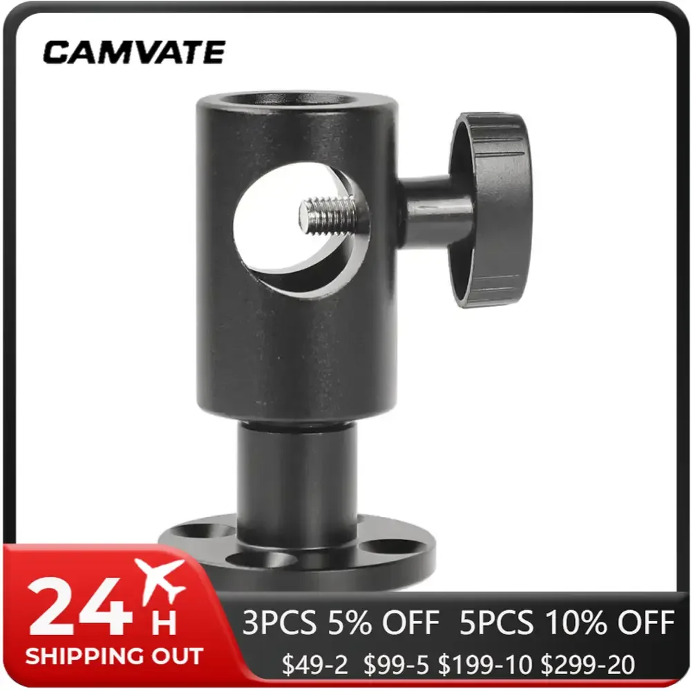 CAMVATE-Light Stand Head, suporte de mesa com montagem circular Wall Mount Base, acessórios de fotografia, luzes LED de vídeo