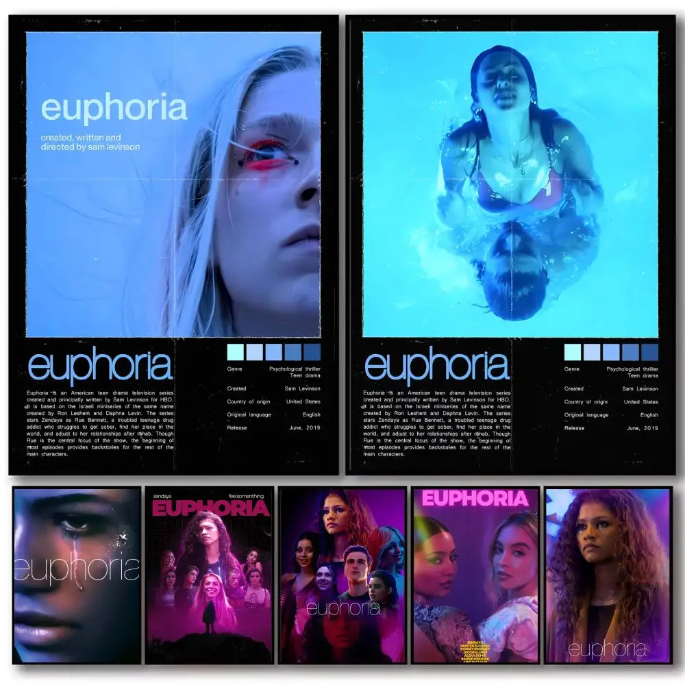 Affiche décorative classique TV E_Euphoria, autocollants décoratifs, art mural, design photo pour la maison, le salon, le couloir, cadeau