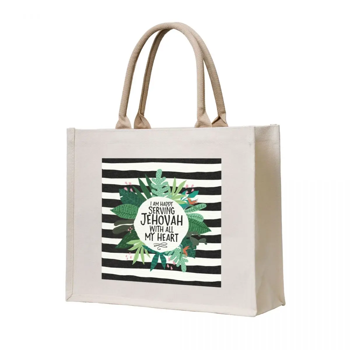 

I AM HAPPY SERVING JEHOVAH WITH ALL MY HEART Tote Bag Canvas stote bag tote bag men shoping Women's handbag