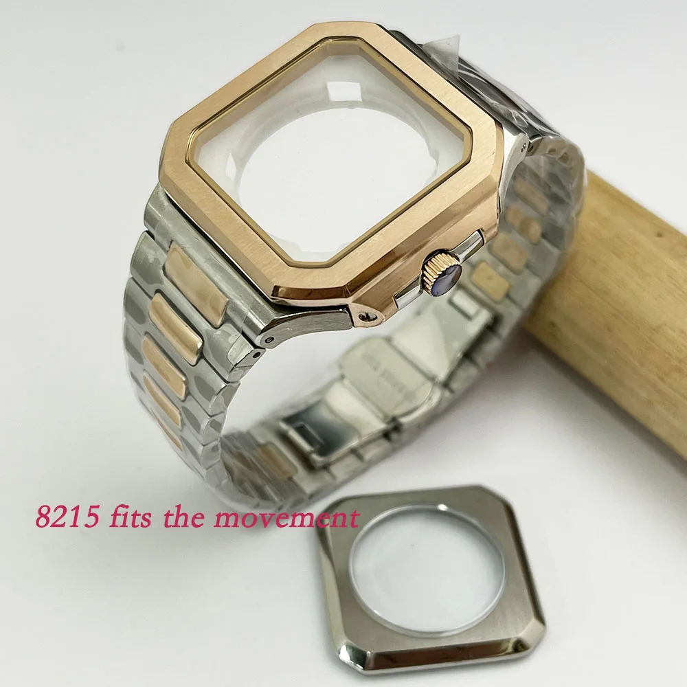 

Нижняя крышка давления конструкции корпуса из белой квадратной стальной розетки диаметром 38,2 мм с механизмом циферблата 29,5 мм 8215