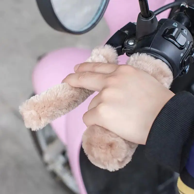 Juste de guidon en peluche douce et confortable, poignées de frein, manchons de frein de vélo de protection non ald, garde les mains au chaud par temps froid, cyclisme