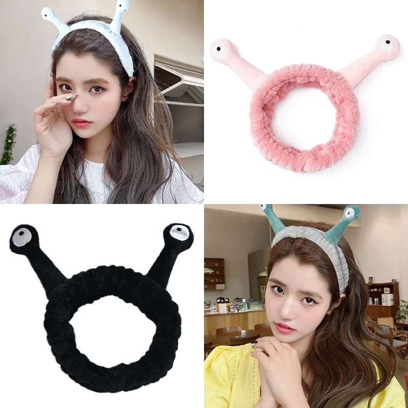 Korea face wash hairband snail elastic hair band headband hair accessories Girls cute cartoon makeup Headbands Headwear Turban