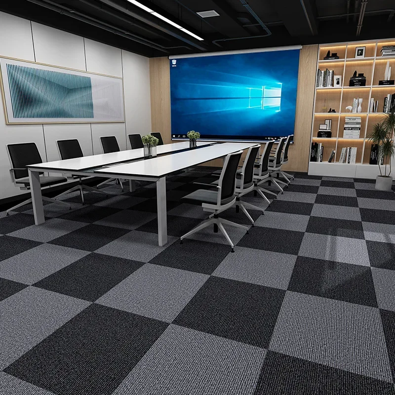10Pcs Self Adhesive Carpet Tiles 30x30cm Non Slip Soundproof Waterproof Square Floor Mat Cuttable Sticky Rug for Office Bedroom