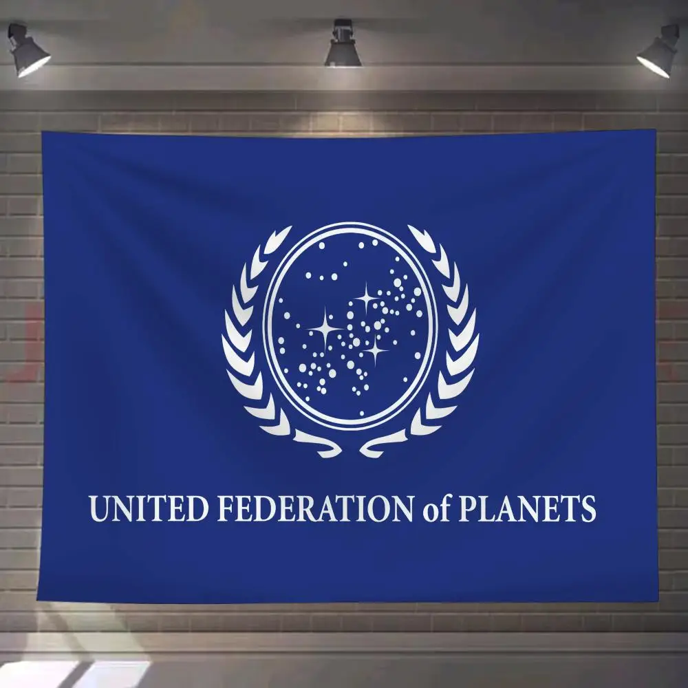 

United F-Federation Of Planets Tapestry Custom Living Bedroom Party Dormitory Interior Wall Bohemian Decoration Attached Clip