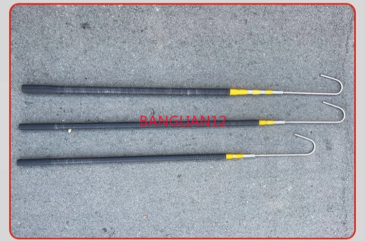 Stainless steel special high-strength emergency hook,telescopic insulation super long fire hook,battery car towing long hook