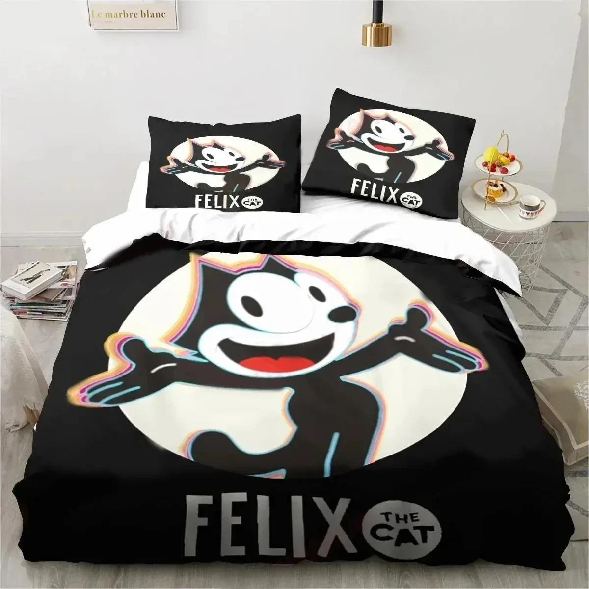 

Cartoon Cute F-Felix Cat Bedding Set Duvet Cover Bed Set Quilt Cover Pillowcase Comforter king Queen Size Boys Adult Bedding Set