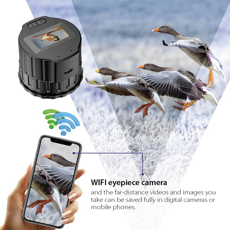 New Microscope V13 Wifi HD Electronic Eyepiece Camera 1.5Inch Screen Optical Eyepiece Recorder Bird-Watching Telescope