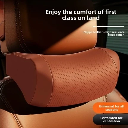 Memory Foam Car Neck Pillow PU Leather Car Headrest Pillows Car Neck Rest Seat Headrest Cushion Pad For Auto Interior Accessory