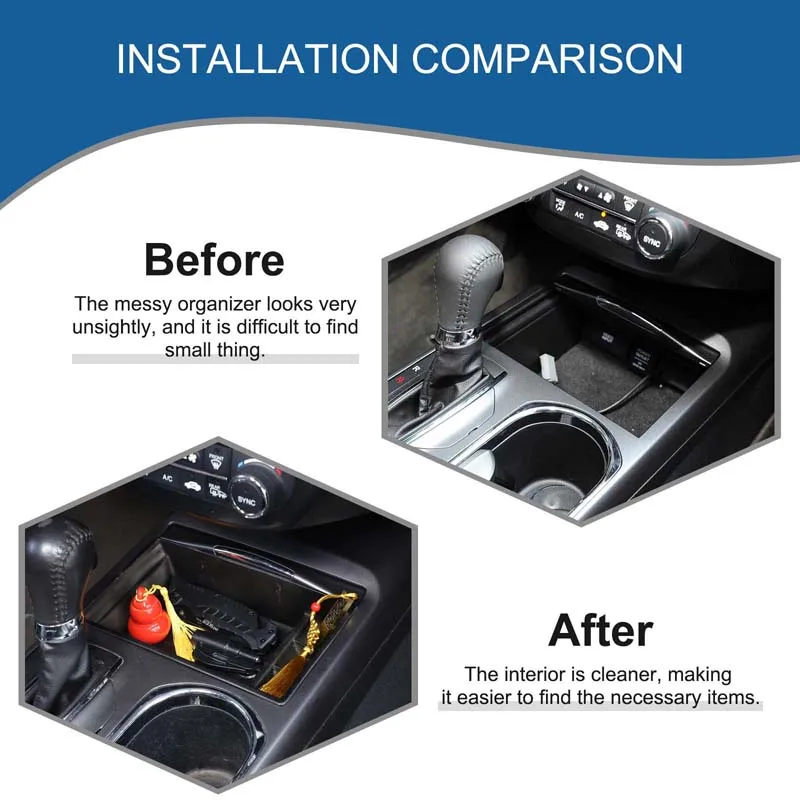 1 pezzo set ABS nero Per Acura RDX 2013-2017 auto cambio di controllo centrale scatola di immagazzinaggio anteriore vassoio del telefono cellulare accessori auto