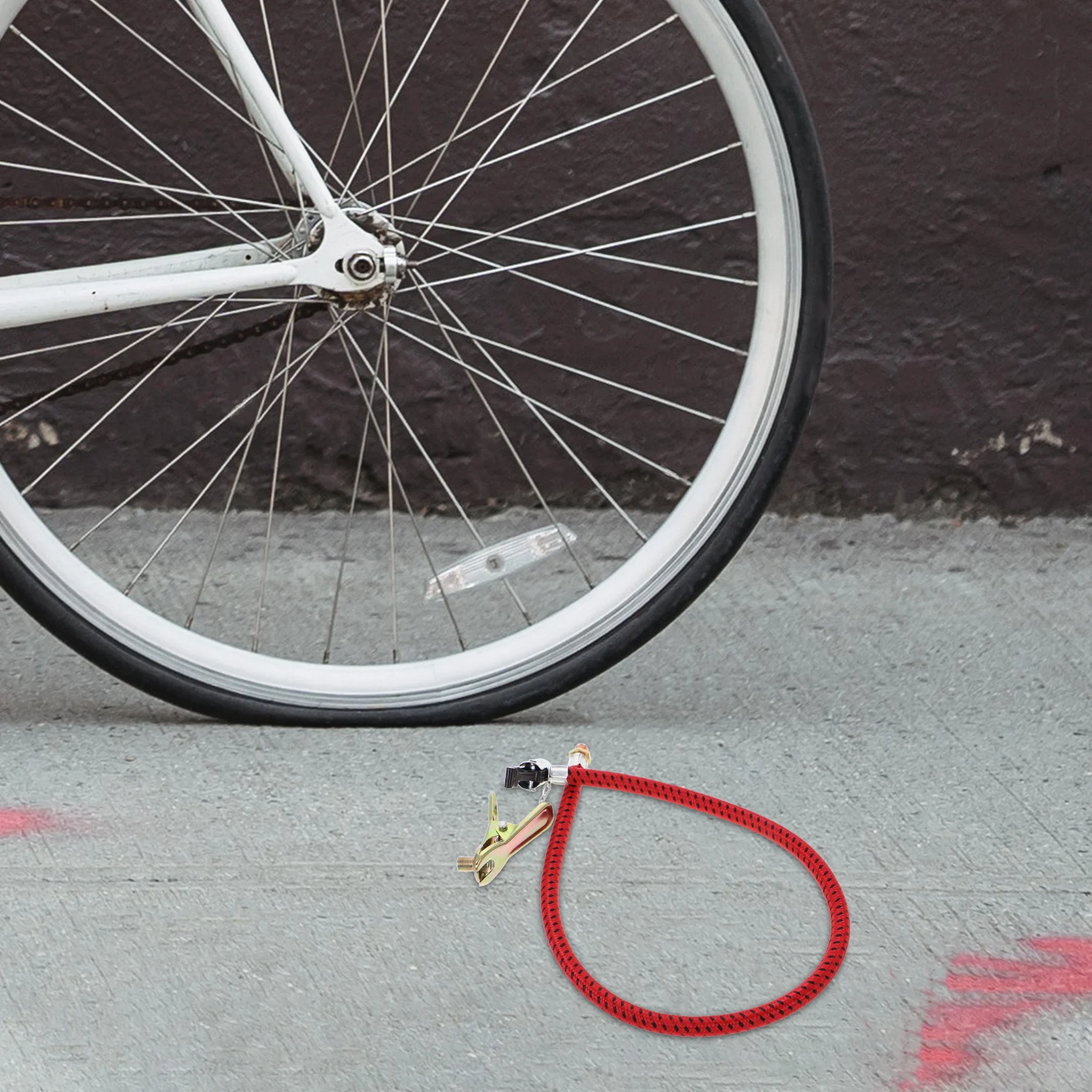 

Red Tire Chuck Hose Universal Bike Pump Inflator For Bicycle Motorcycle Electric Bike Durable Flexible Air Compressor Adapter