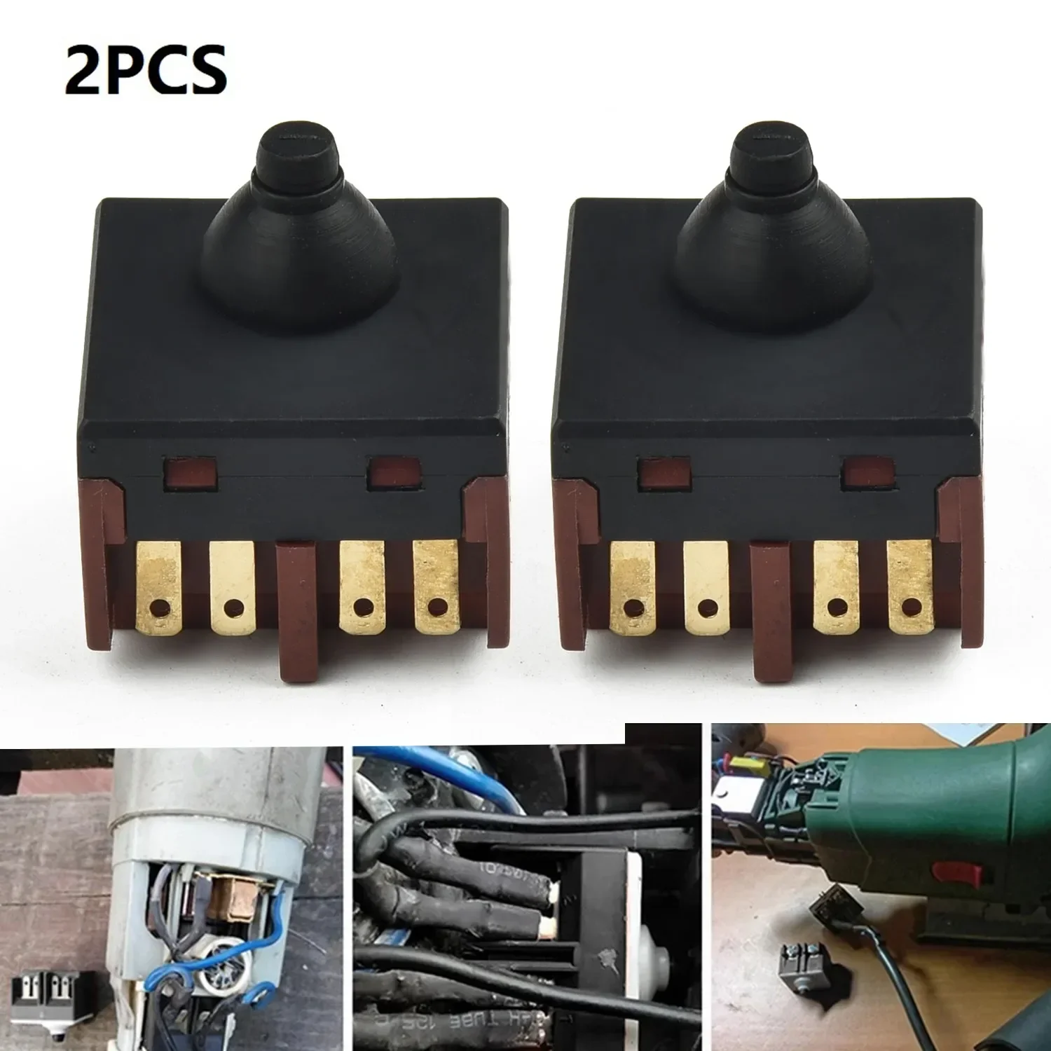 Push Button Switch For Angle Grinder And Polisher Replacement Power Tool Parts And Accessories Plastic And Metal 2pcs