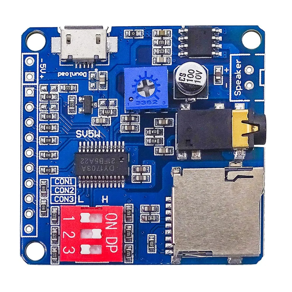FZFZ 音声再生モジュールボード MP3 音楽プレーヤー 5 ワット MP3 プレーヤーシリアル制御 SD/TF カード DY-SV5W