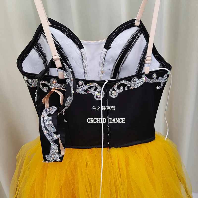 BT250657 Formato personalizzato di alta qualità Bambini Ragazze Balletto Danza Performance Wear Gilsay Crema Abito lungo tutu romantico