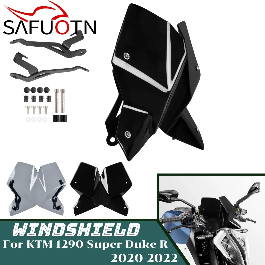 for KTM 1290 Super Duke R 2020 2021 2022 2023 Motorcycle Windshield Windscreen Wind Deflector Screen Accessories 1290R SuperDuke