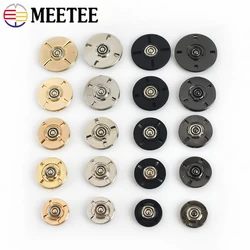 10sets Meetee 10-25mm Metal Snap Buttons for Female Coat Bag Invisible Buckle DIY Clothing Snaps Fastener Sewing Accessory D1-1