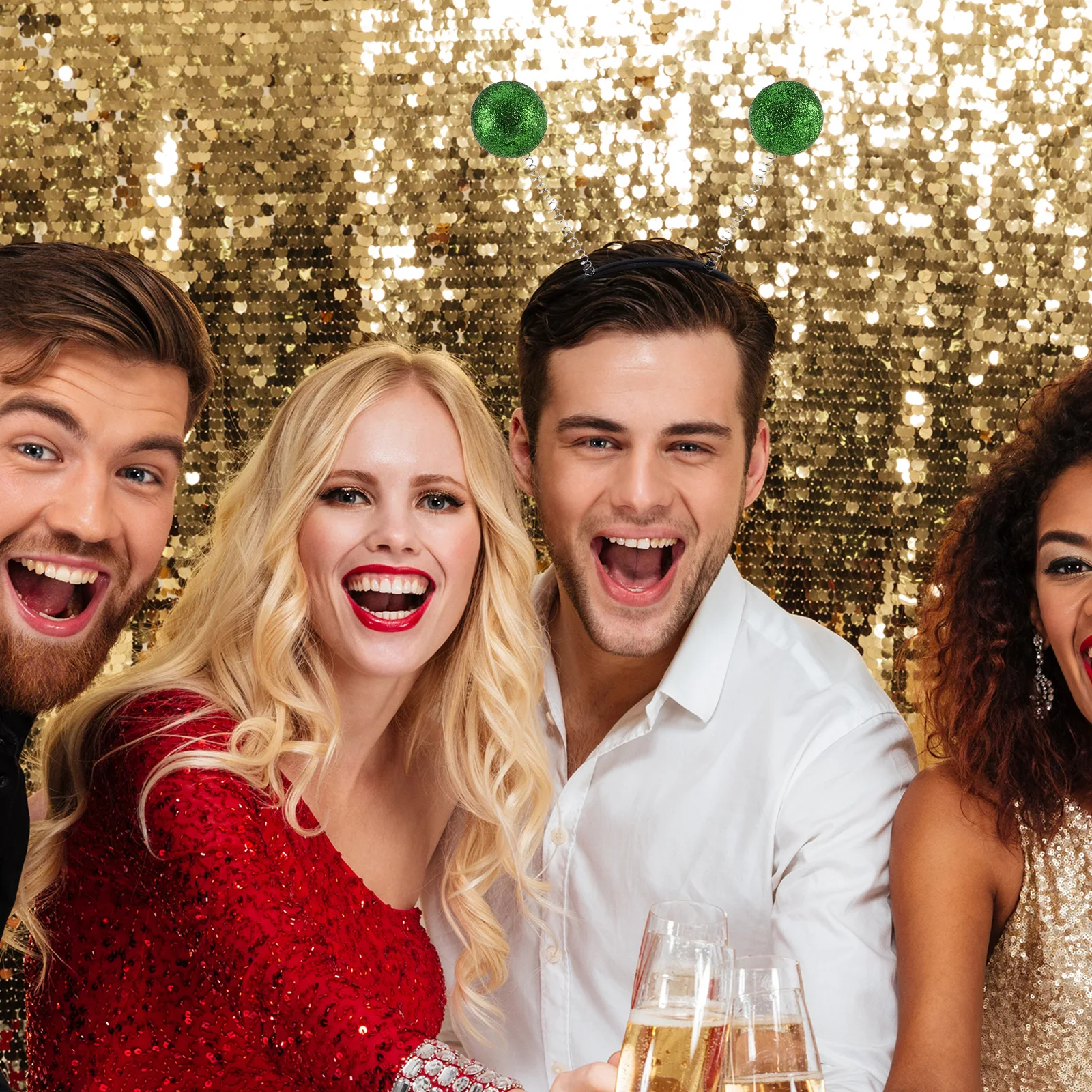 

2 Sets Masquerade Suit Party Costume Headwear Martian Headpiece Antenna Headband Clothing Hairbands