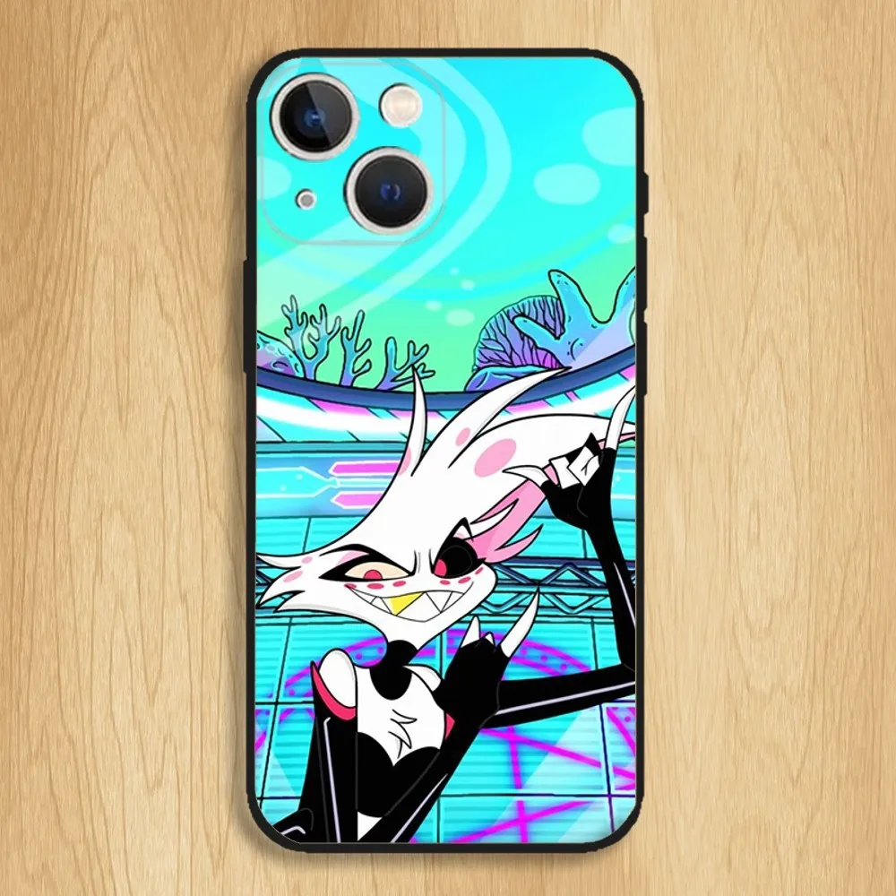 حافظة هاتف H-Helluva Boss لهاتف iPhone15,14,13,12,11,Pro,Max,Plus,Mini,X,XS,XR,8,7,6,S,Plus,SE حافظة سوداء ناعمة