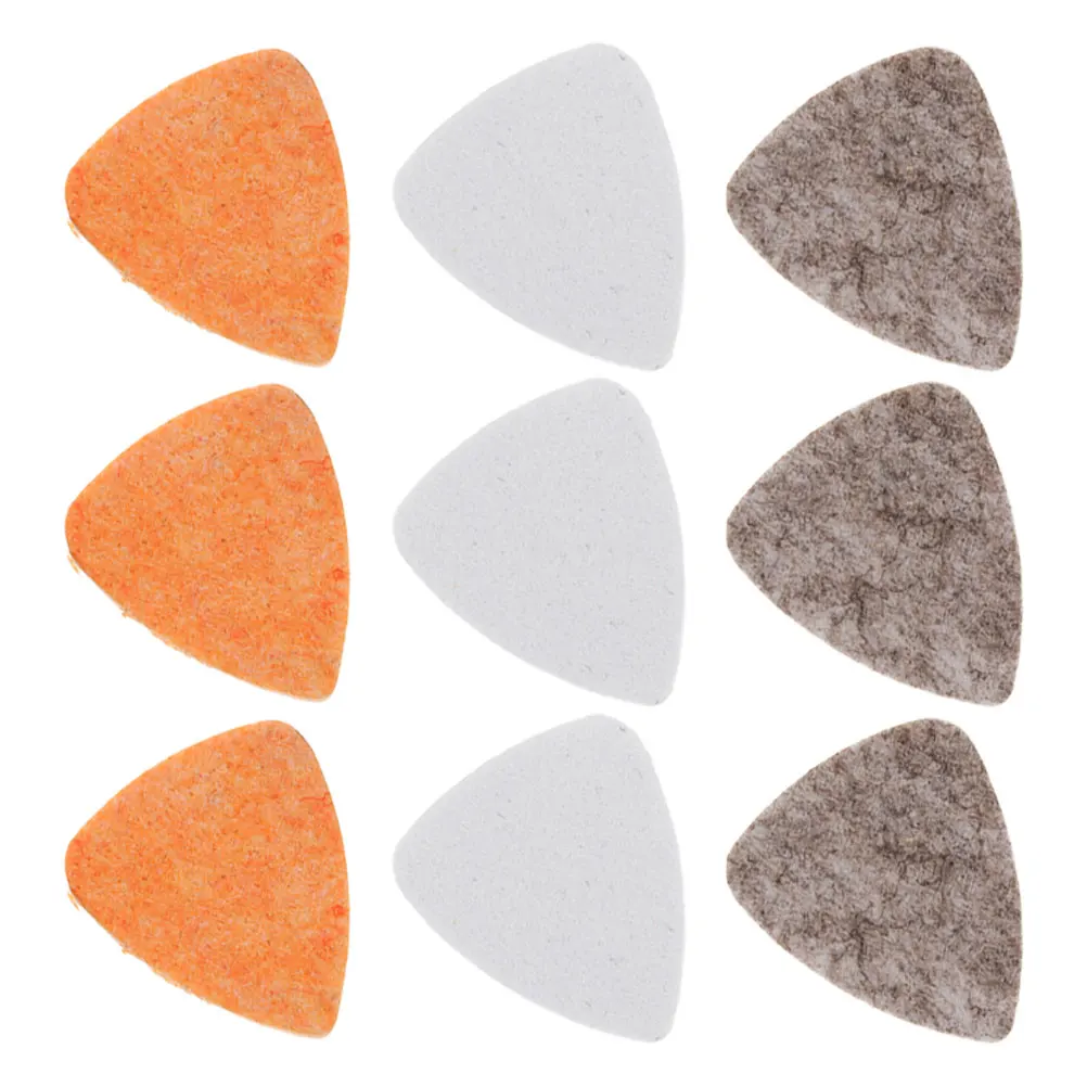 

9Pcs Ukulele Picks Felt Noise Reduction Durable Felt Plectrums Soft Grip Easy Carrying Ukulele Accessories Guitar Pick Set
