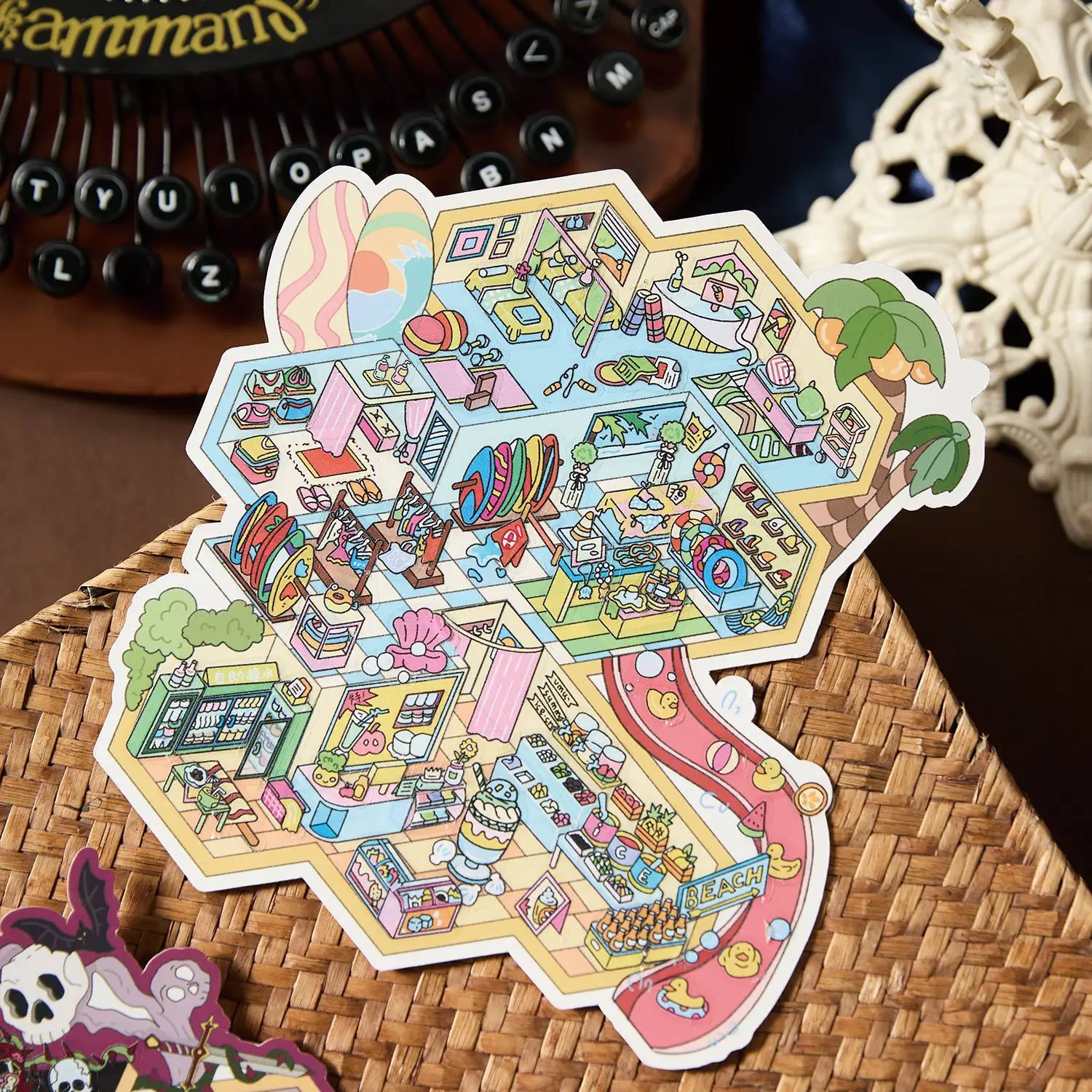 ملصقات مشهد مصغرة 2.5D، شارات ديوراما لتخفيف التوتر، ديكورات ألغاز إبداعية #3