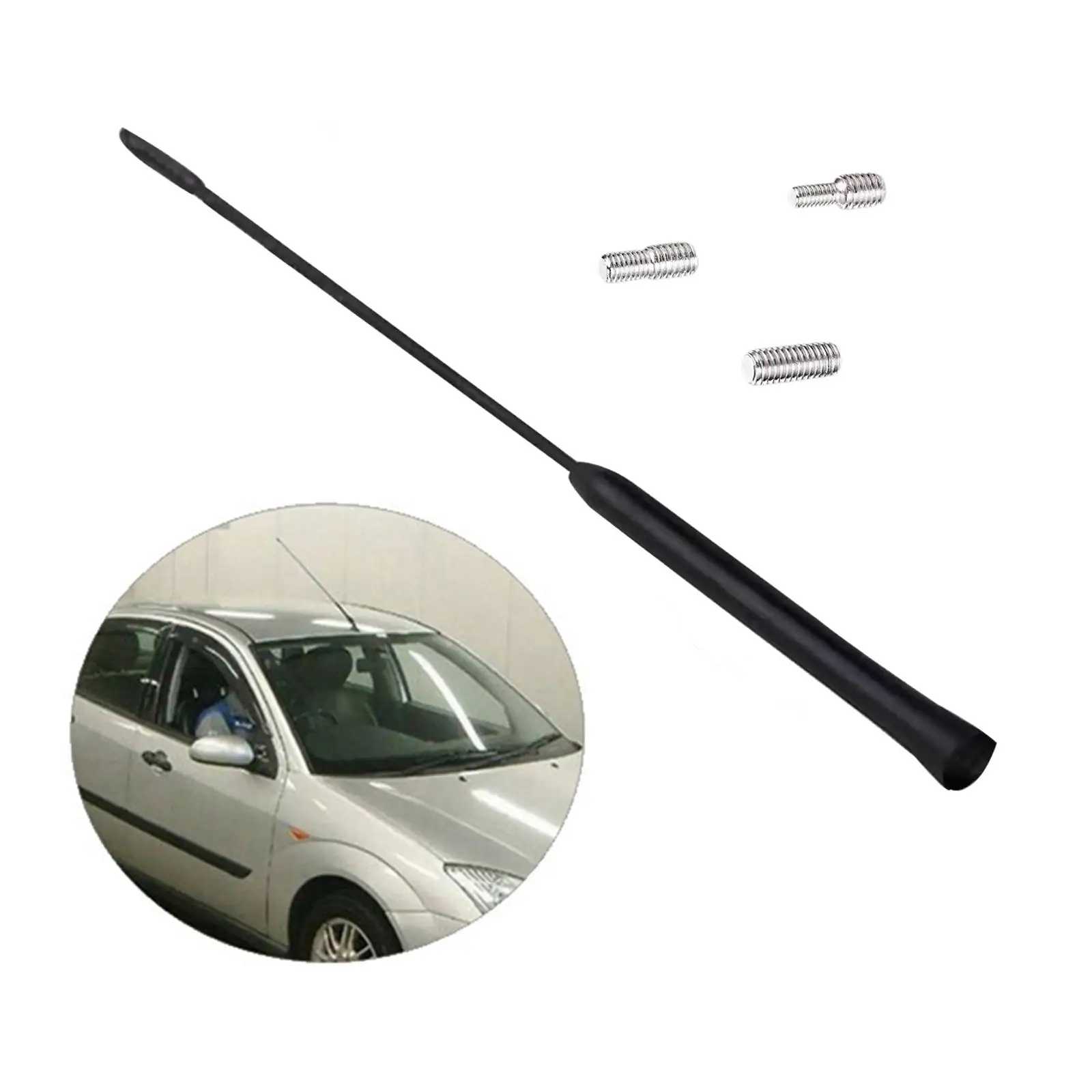 

Automobile Car Antenna Mast Universal Roof Mount Flexible Radio Signal Booster Easy Install Replacement for Car Truck