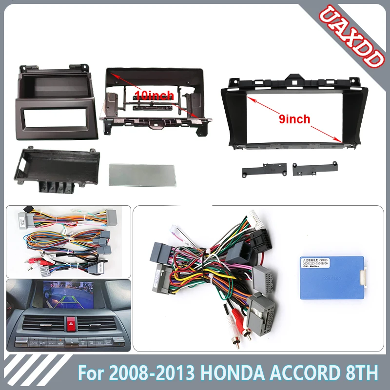 For Honda 2008-2013 Accord Radio Android Stereo Frame Panel Fascia Dashboard Audio Multimedia Player Screen Video Cable Harness