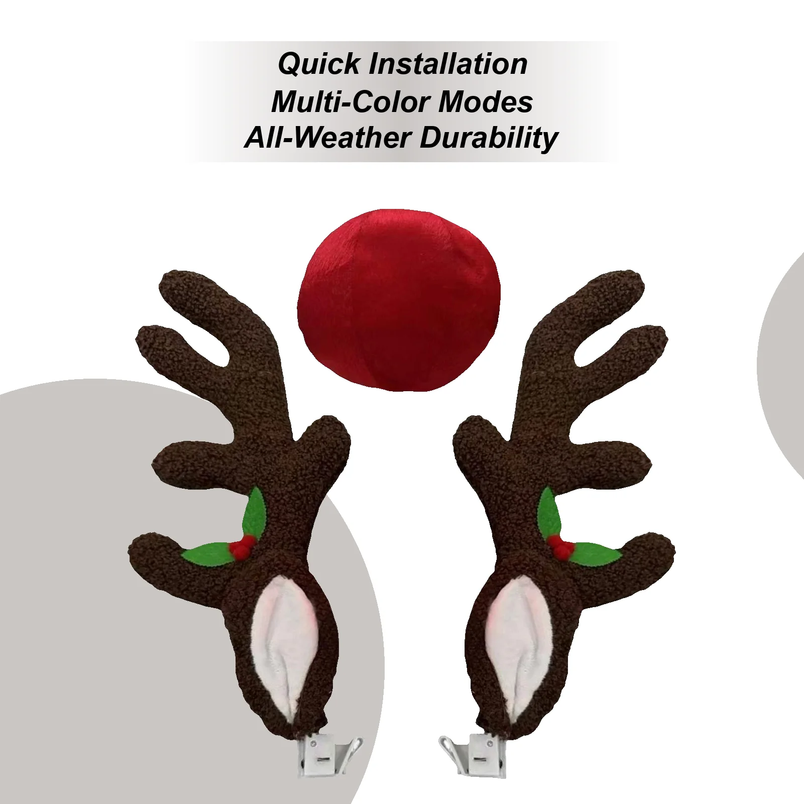 

Car Christmas Decorations LED Vehicle Antler With Nose Car Decor For Automotive Truck Vehicle SUV Exterior Window Roof Top