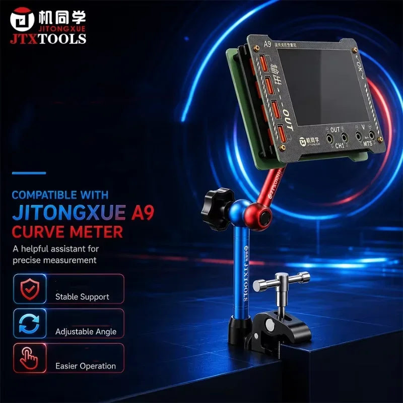 JTX X2 Universeller Schwerlast-Magic-Arm-Halter 360° Drehbare Tischklemme für Wartungs- und Messgeräte Handy-Reparatur – Detail 5