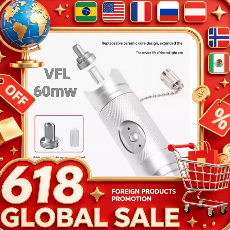 

VFL 60mw 18650 battery red light pen 2200mAh ceramic core optical cable large capacity ultra-long battery life