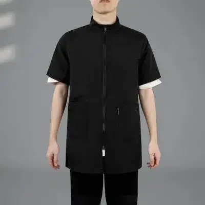 

Dog Grooming Smock Barber Jackets Size Grooming Workwear Breathable Multipocket Comfortable Soft Fabric Barber Shirt