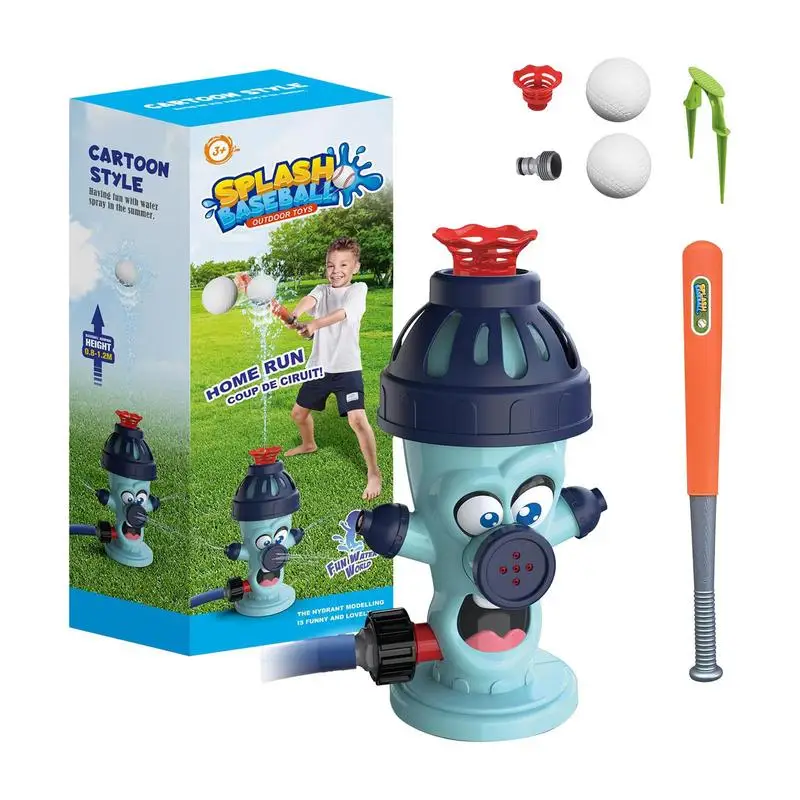 

Kids Sprinklers For Yard Baseball Ball Game Set Water Spray Toys With 4 Spray Modes Fire Hydrant Shape 2-in-1 Outdoor Summer