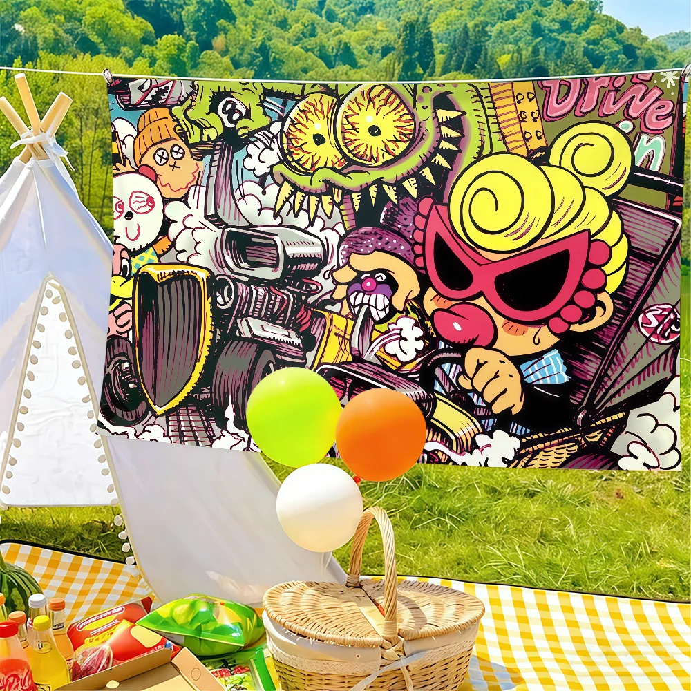 Fashion H-Hysteric Brand M-Mini-S flag Room Decoration Wall Tapestry Hanging Aesthetic Bedrooms Advertising Banner